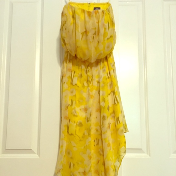 vince camuto yellow floral dress